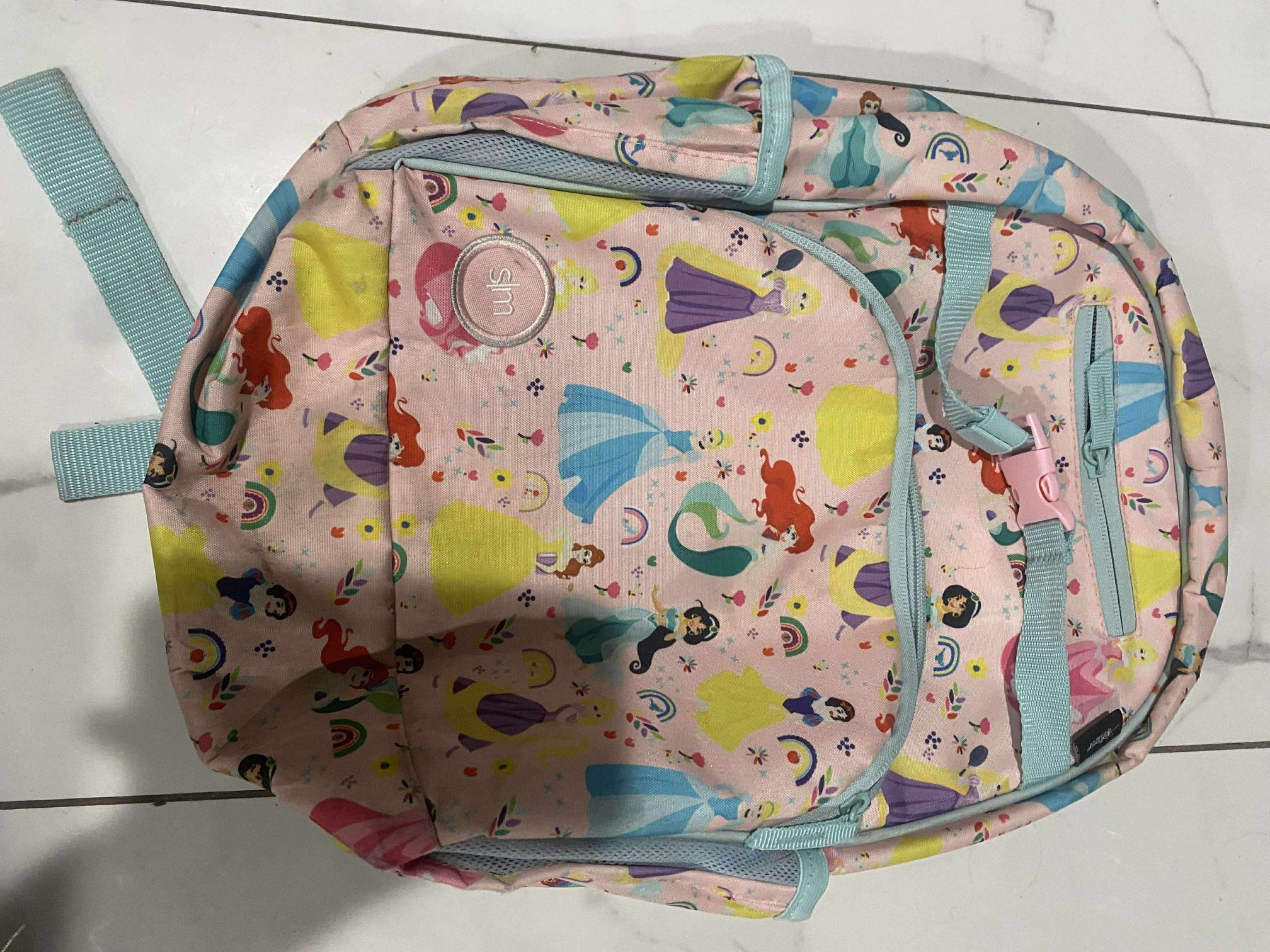 Simple Modern Disney Princess School Backpack Medium Size Pink
