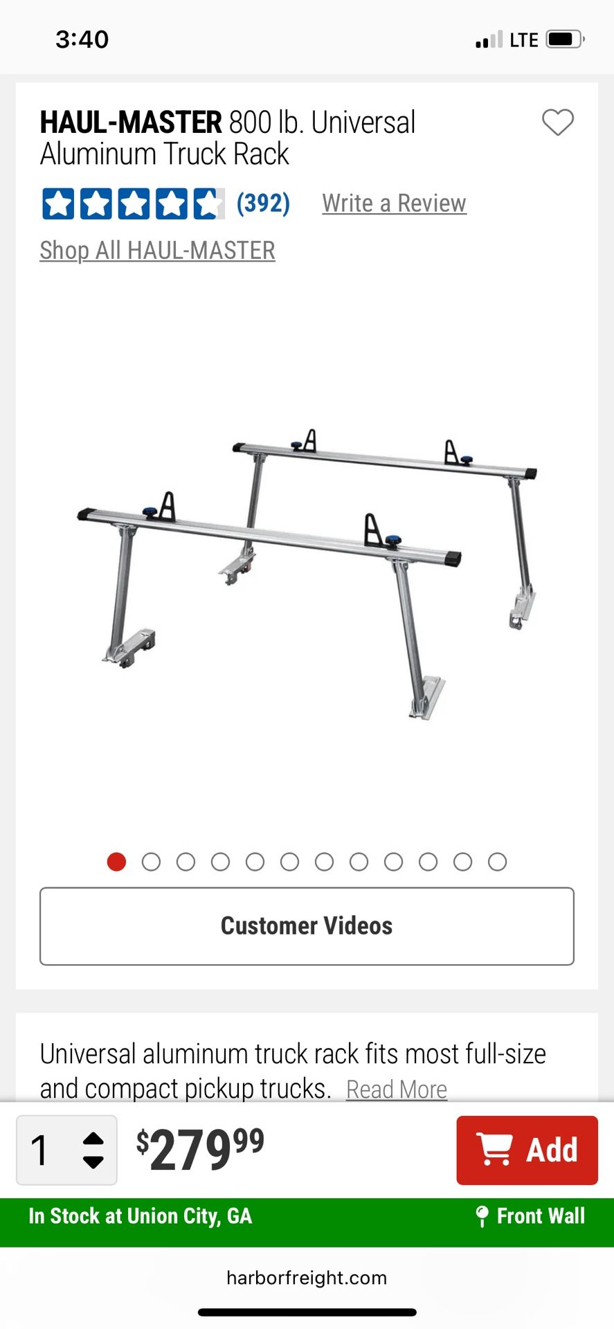 Universal Aluminum Ladder Rack