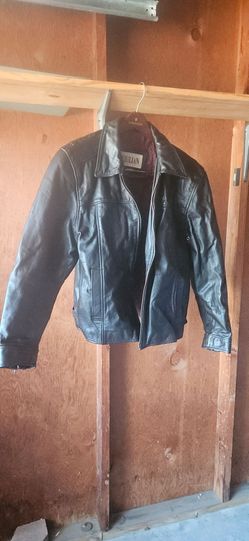 Black Leather Zip-Up Jacket
