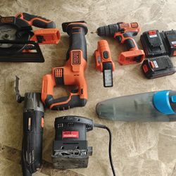 7 Tools All Together With Batteries 