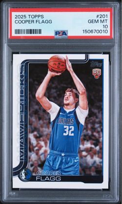 2025 Topps Cooper Flagg 201 - Rookie Card PSA 10 Gem Mint - Rookie Of The Year