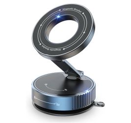Magnetic Car Phone Holder for Magsafe,Nano Gel 360°Adjustable Phone Mount 108+LBS Suction,2800gf Magnetic,for iPhone 17/16/15/14/13/12 Series,Car Acce