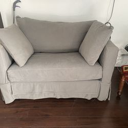 Crate & Barrel two-seat sofa bed.