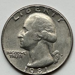 1981 Washington Quarters Lot Of 2 With Errors