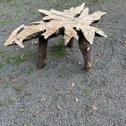 Hand Carved Wooden Table 
