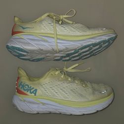 Size 10 B Hoka One One Clifton Women's Running Shoes Yellow Pear Sneakers