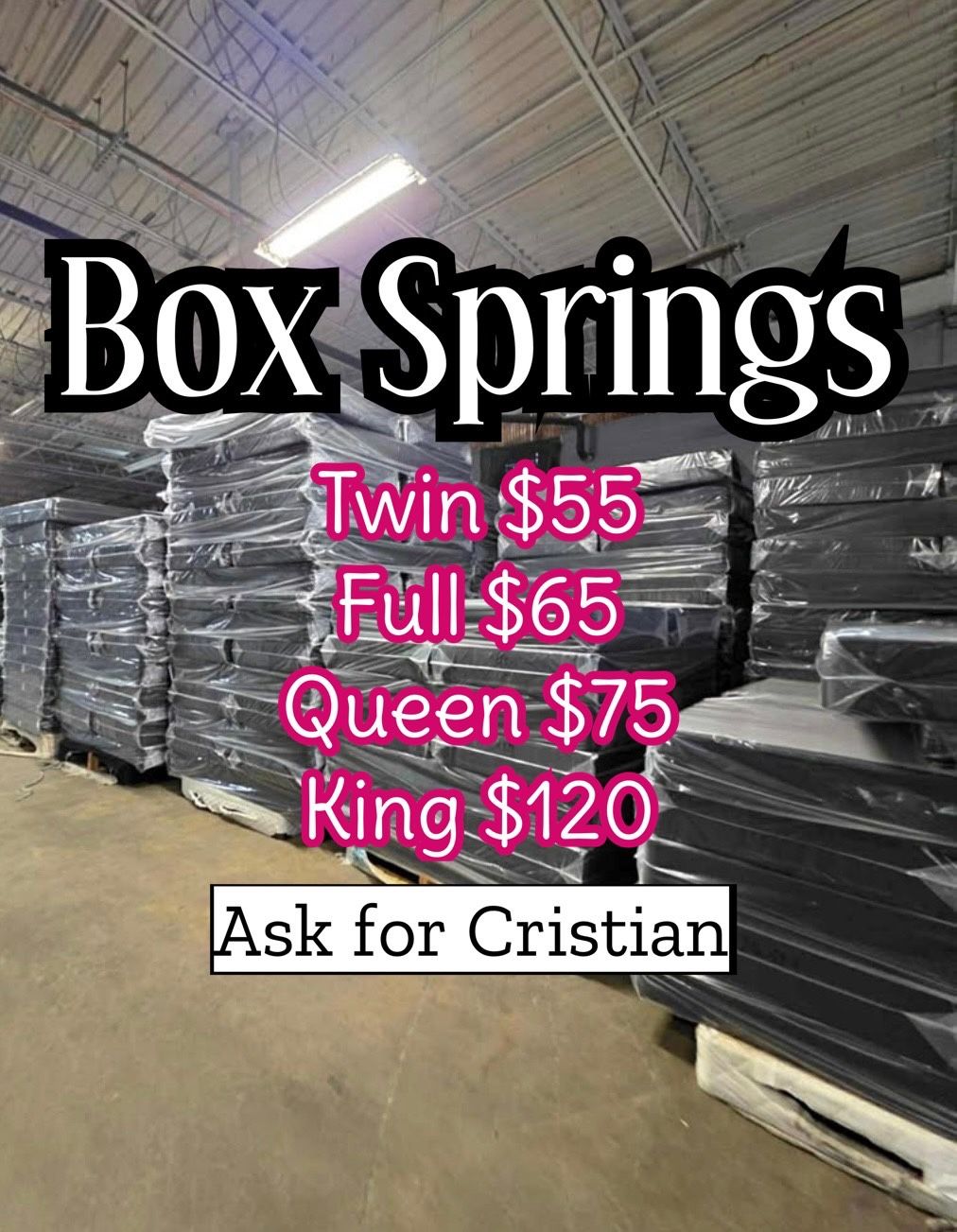 Box Springs  Twin box Full box  Queen box  King box  Bases para colchon  Box spring 
