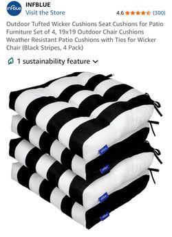 INFBLUE Outdoor Tufted Patio Cushions Set of 4