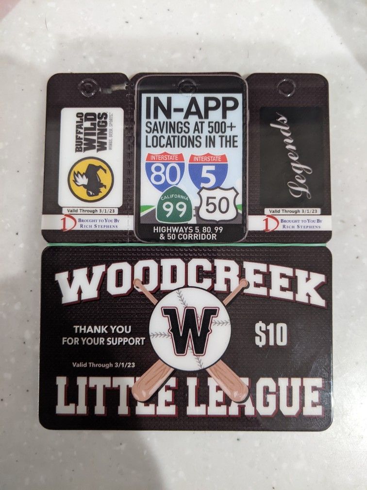 Woodcreek Little League Coupon Card