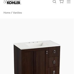 Kallista bathroom faucet with Kohler vanity and sink