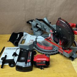 Craftsman V20 7-1/4-in 20v max Single Bevel Sliding Compound Cordless Miter Saw