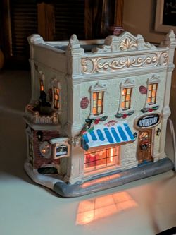 Holiday Time Illuminated Apothecary Shoppe  Victorian Collection Christmas Village Light Up