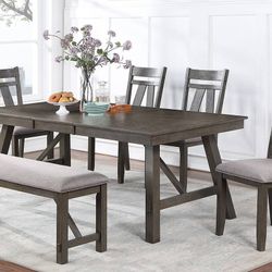 Brand New Dark Grey 6pc Dining Table Set