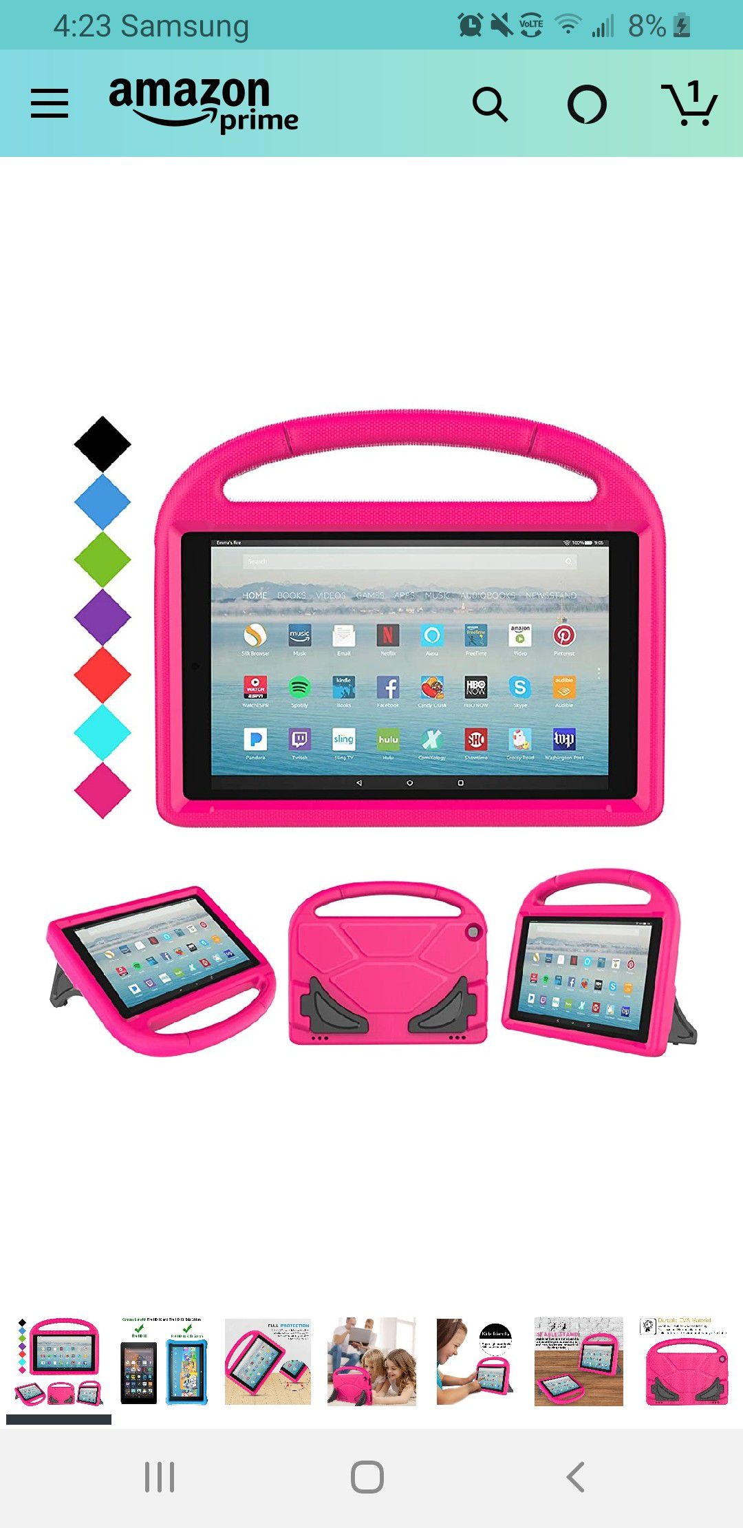 All-New Fire HD 10 2019/2017 Tablet Case - TIRIN Light Weight Shock Proof Handle Stand Kids Friendly Case for Amazon Fire HD 10.1 Inch Tablet-Rose