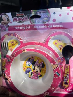 minnie mouse feeding set for baby's/toddlers brand new