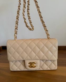 Chanel Classic Flap Bag – Beige Caviar Leather with Gold Hardware