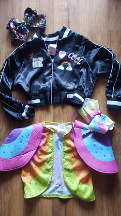 Jojo Swia Jacket Bow Girls Size Medium 7 - 8 Matching Sequin Bow and Headband Costume Dress Up