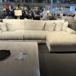 Ivory Chaise Sectional Couch 