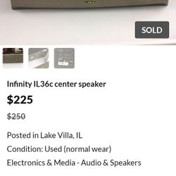 Infinty Il36C Center Speaker (LG)