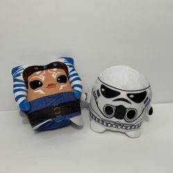 Star Wars The Mandalorian Cuutopia Ahsoka Tano Stormtrooper Plush Toy Lot Mattel