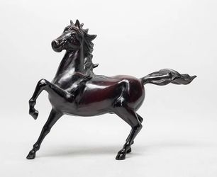 Vintage Heavy Metal Horse Sculpture