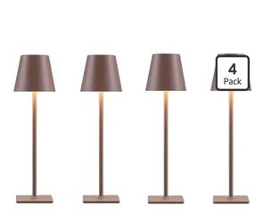 Brand New 4 Pack Brown Cordless Table Lamps