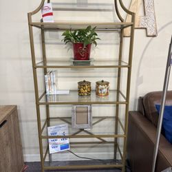 5 Shelf Glass Bookshelf