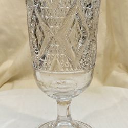 Stemmed Pressed Glass Vase