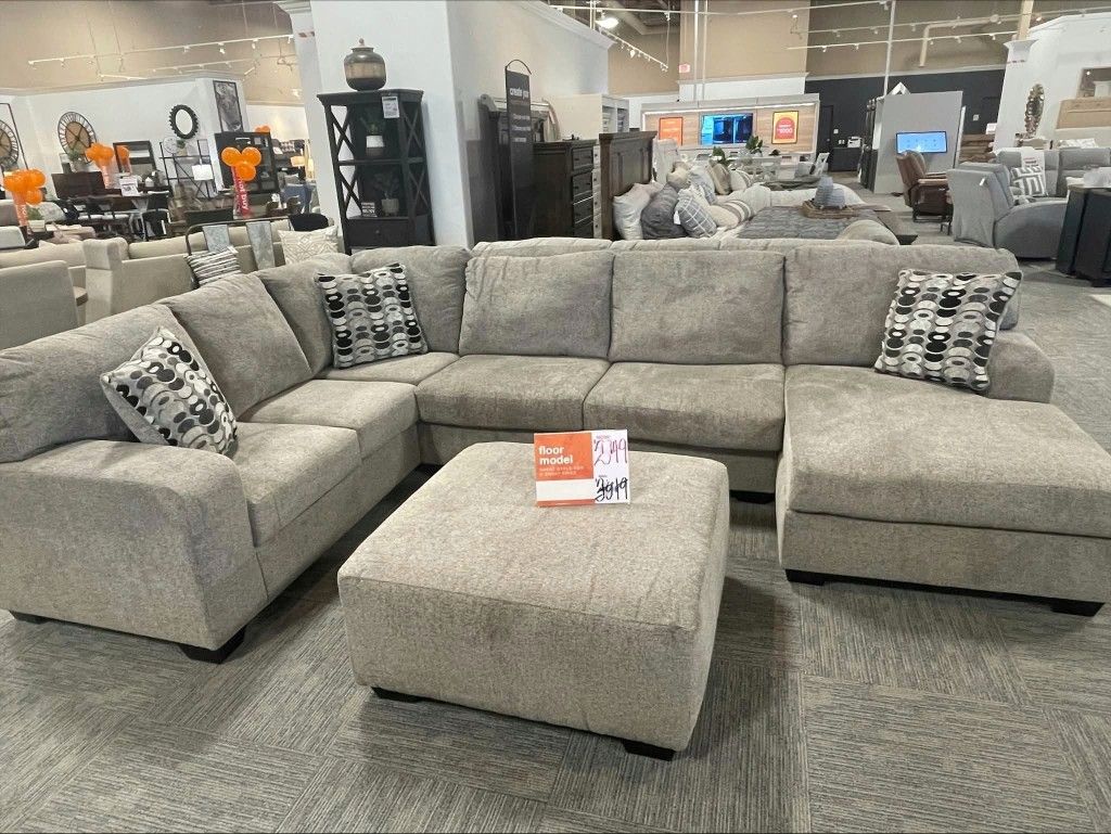 Living Room Furniture Modular Platinum Gray Modular Sectional Couch W Chaise 🌟⭐$39 Down Payment with Financing ⭐ 90 Days same as cash