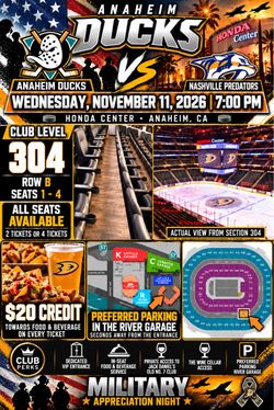 Anaheim Ducks vs Nashville Predators NHL Tickets
