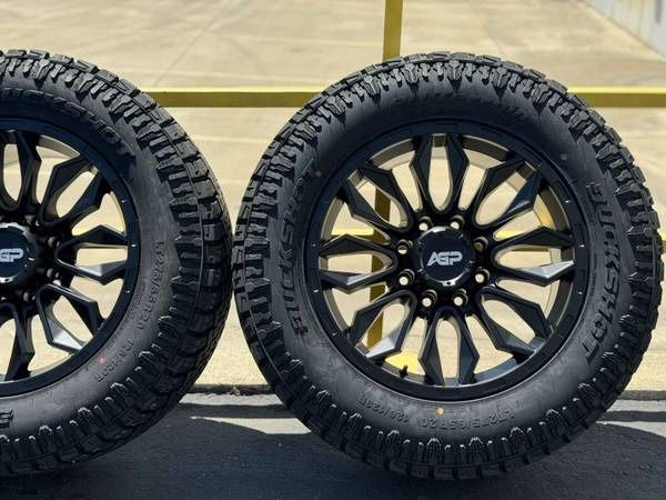 20" Wheels 20x9 8x180 Rims Tires Dodge RAM 2(contact info removed) Chevy Silverado Chevrolet Denali GMC Sierra HD 2500HD 3500HD LT275/65R20 All-Terrai