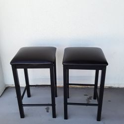 2 Black Stools 24 Inches Height 