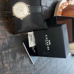 Coach Black Leather Watch 