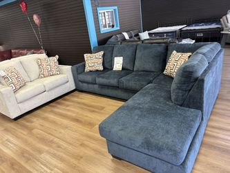 2 Pc Sectional Gray Blue