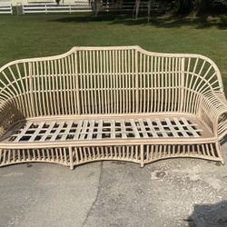 Rattan Couch Needs Cushions 