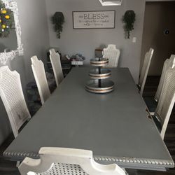 8 seat vintage dining table SOLID WOOD 