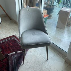 Gray Suede Accent Chairs X2