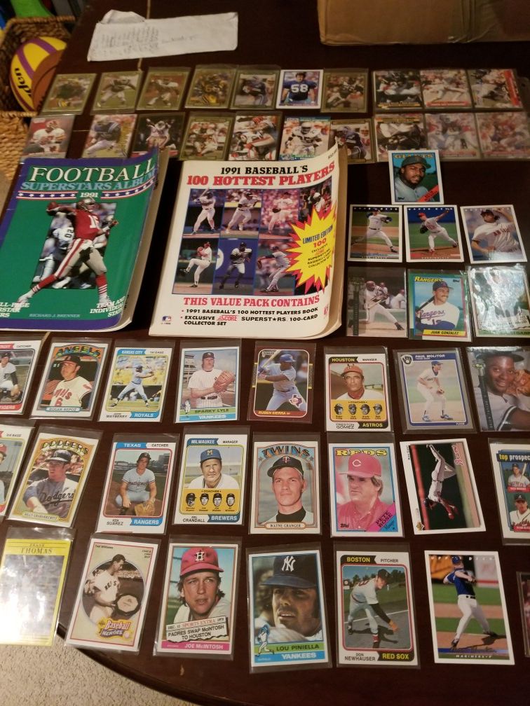 Over 200 Baseball and Football Cards