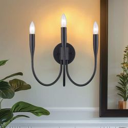 Monteaux Lighting Wells 3-Light Black Bathroom Vanity Light Fixture
