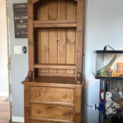 78” Tall 2 Piece Dresser/hutch With 3 Shelves
