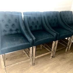 Bar Stools Navy Blue 