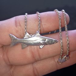 Rope chain with snook fish pendant