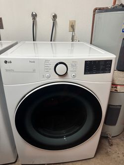 Title: LG Front Load Washer & Electric Dryer Set – ThinQ, Steam, SensorDry