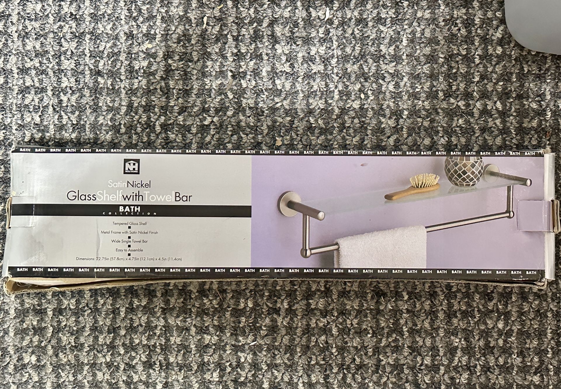 New Bathroom Glass Shelf With Towel Bar