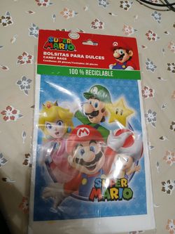 25PCS Super Mario Party Favor CandyTreat Bags 