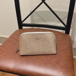 Kate Spade Sparkly Rose Gold Cosmetic Case 