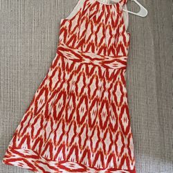 Dress with Red and White Patterned Size 4