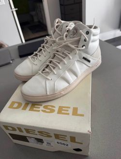 Diesel Premium White Leather High-Top Sneakers – US 10 – Like New