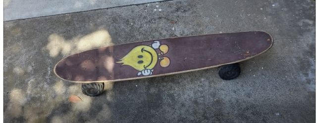 Longboard with monster truck wheels