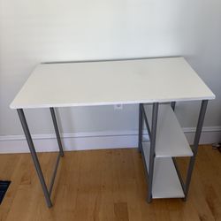 White Desk With 2 Shelves